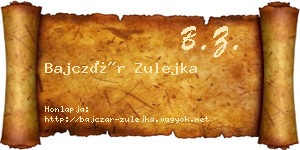 Bajczár Zulejka névjegykártya